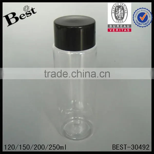 2017 Hot New Producosmetic Packaging Beard Oil Essentialoil Flat Shoulder Cosmetic Toner 250ml Flip Top Cap Clear Plastic Bottle photo-3