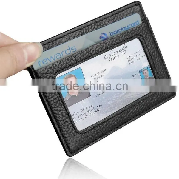 The Slim Wallet Genuine Front Pocket Secure Thin ID And Card Holder photo-3