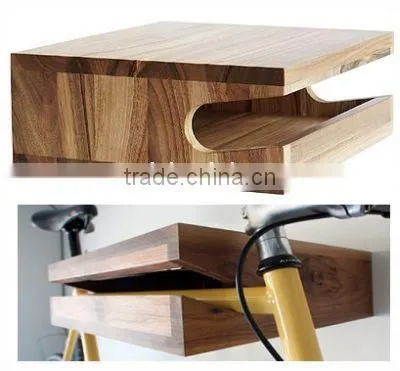 Wall Mounted Wooden Bike Shelf