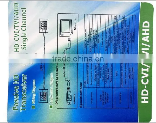 1 Channel Passive HD-CVI/AHD UTP Video Balun, Video Transceiver, Twisted Pair Transmitter photo-4
