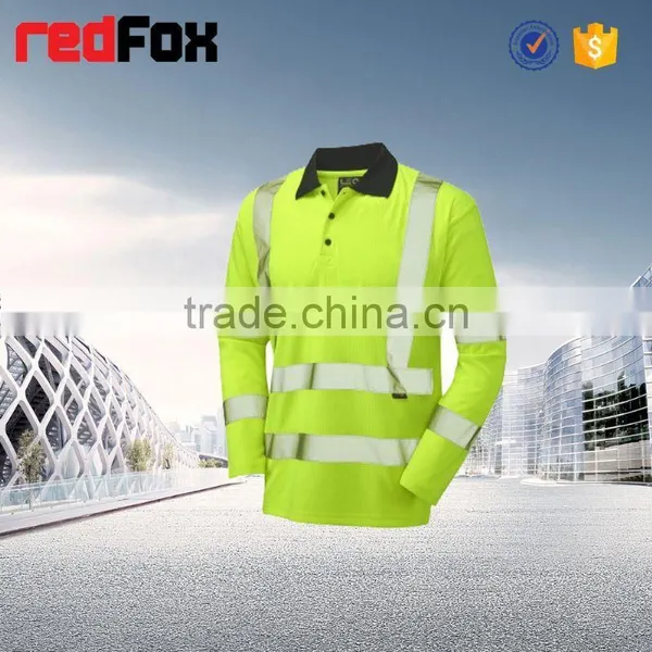 Jersey T-shirt With Collar Colored Reflective Safety T-shirt for Running Top Quality Safety T-shirt photo-3