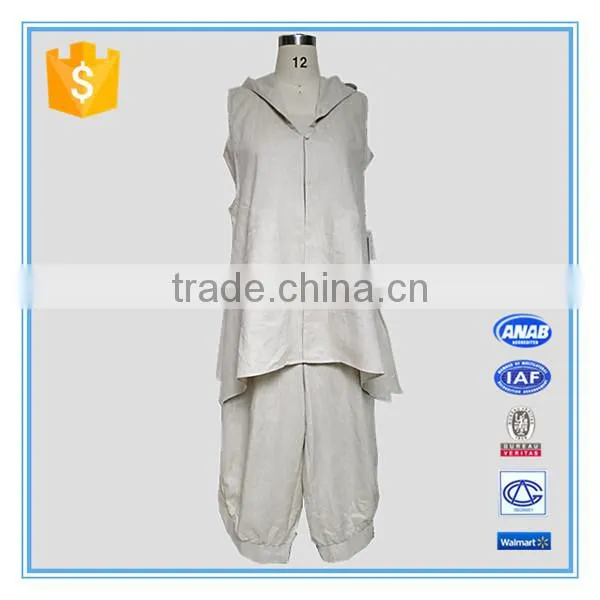 Plus Size Ladies Pant Suits Linen Fabric