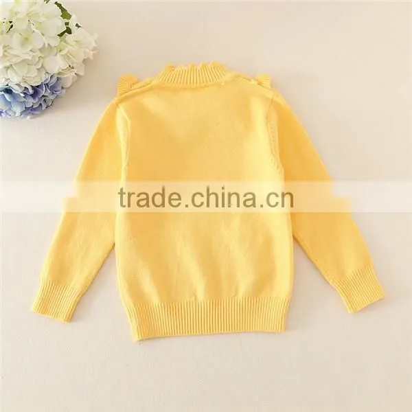Factory Prices Kids Girls Appliqued Collar Sweaters Fashionable Pullover From China Factory, Children Winter Clothes photo-2