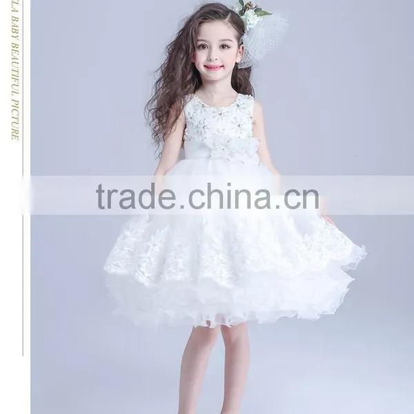 Kids Fashion Show Dresses White Prom Dresses Modern Girls Dress photo-3