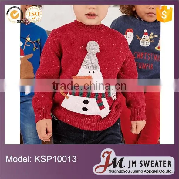 Latest Baby Knitwear Snow Pattern Infant Christmas Sweater Design