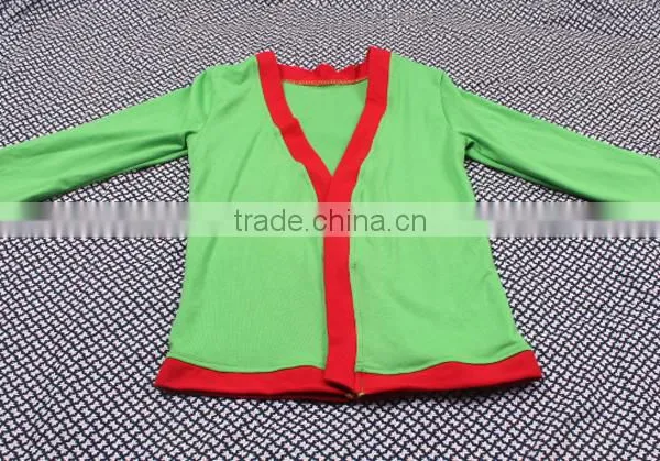 Knitting Cotton Green Color Girls Stylish Overall Fashion Smock-Frock Children Outer Garment