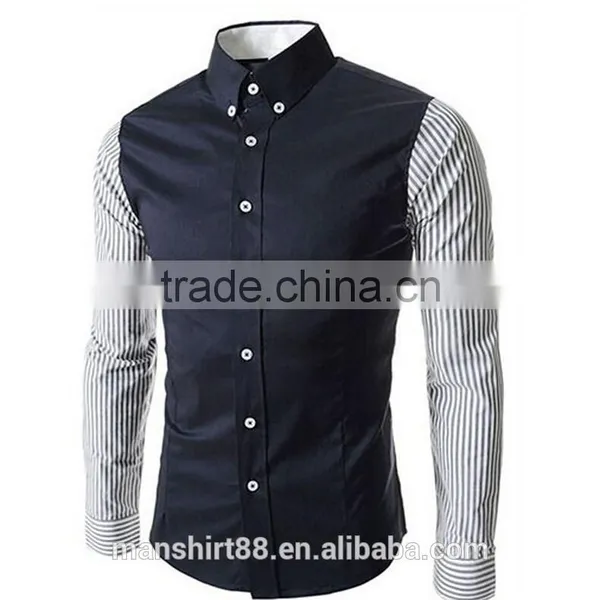 Men's Casual T-shirts Slim Fit Camisa Dress Shirts photo-3