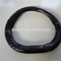 Black Wooden And Wrinkle Grain Steering Wheel Cover