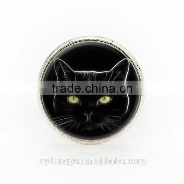 Women Alloy Black Cat Design Ring/creative Women Rose Ring Top Quality Ring photo-3