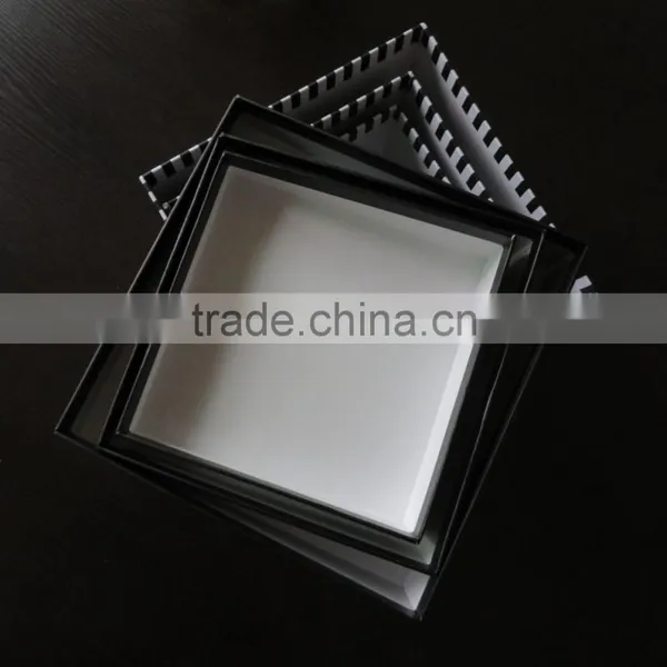 Gift Box Set - Gift Box Stripe Square Lime Set of 3 Black photo-5
