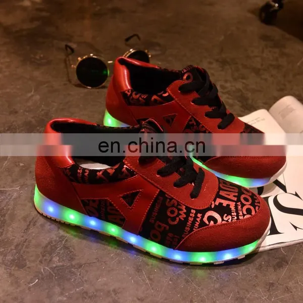 Wholesale Hot New Fashion Rechargeable OEM PU Leather Light Shoes Sneakers LED Shoes Men Women Footwear photo-4