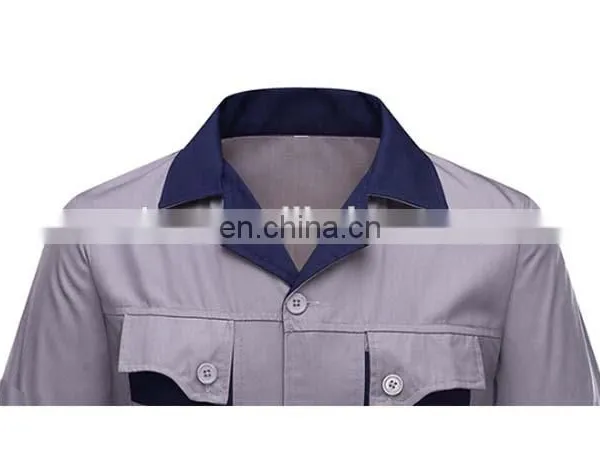 Wholesale Short -Sleeved Labor Uniform / High Quality Workwear Uniforms Industrial Uniform of 100% Cotton/TC/CVC photo-3