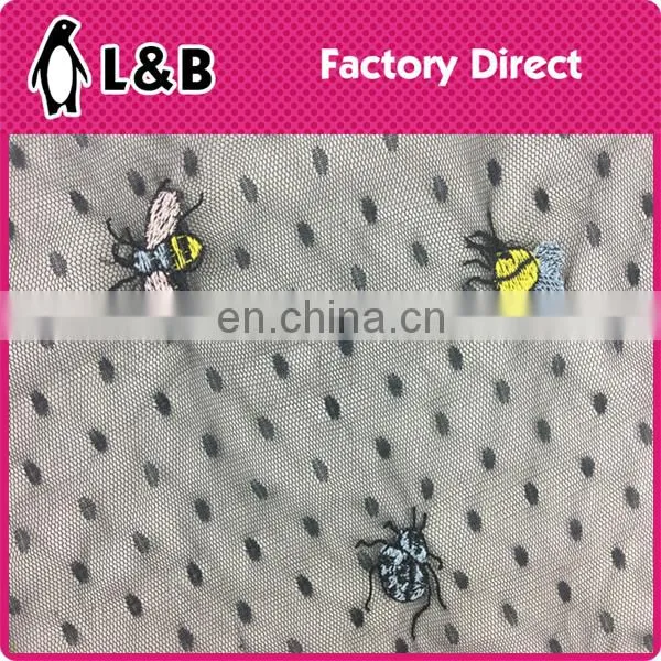 High Quality Popular Embroidery Polyester Mesh Fabric photo-5
