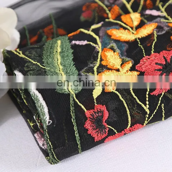 HOT SELL Fashion Flower Colorful Textile Embroidery Lace Fabric,net Embroidery Lace Fabric photo-3