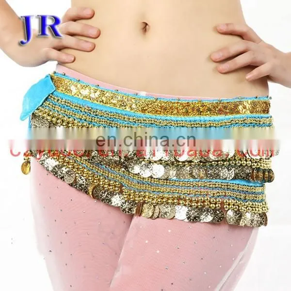 Y-2003 Egyptian Velvet Fabric Gold Coins Belly Dance Hip Scarf photo-4