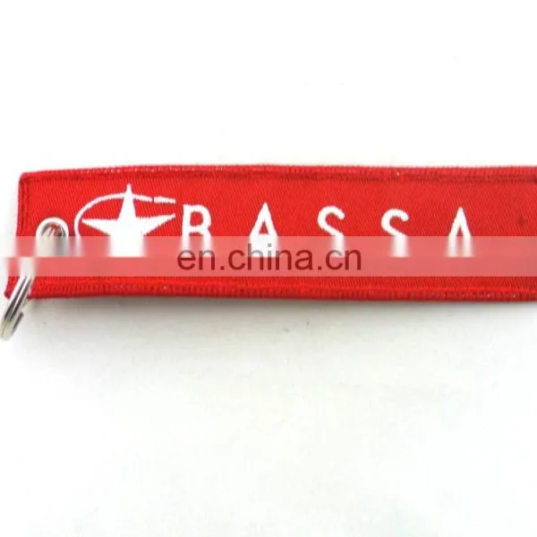 Custom Cheap Wholesale Yellow Overlock Embroidered Keychain photo-5