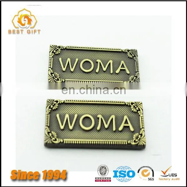 Guangdong Factory Wholesale Custom Cheap Hardware Bag Accessories Gold Letter Logo Plate photo-5