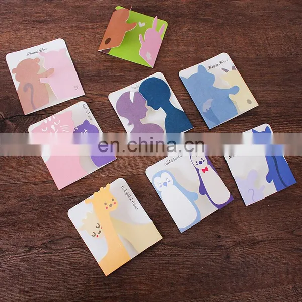 Dolphin Deer Cat Cartoon Greeting Cards Valentine's Day Mini Greeting Cards With Envelopes photo-2