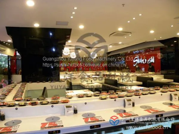 Conveyor Belt Sushi System Stainless Steel Marble Led Lights Dining Conveyor photo-2