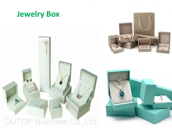 OUTOP Packaging Custom logo printed jewelry packaging box with velvet paper jewelry box drawer boxes