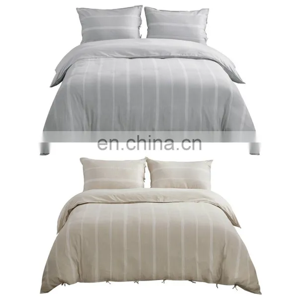 Fashion Comfortable Super King Anti-Wrinkle Cotton Linen Blended Super King Quilt Duvet Cover Set photo-6