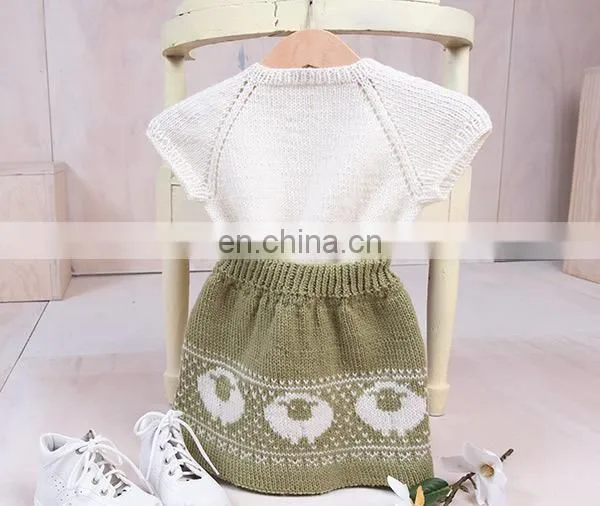 Knitted 100% Cotton Kid Girl Knitted 2pcs Set On SALE 2020 Knitted Top and Pant