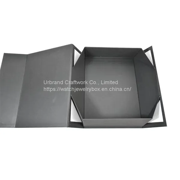 One Piece Folding Box Black and White Box Folding Magnet Flap Box Can be Customized Logo photo-2