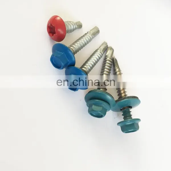 DIN7504K SS410 Hex Flange Head Self Drilling Screw With EPDM+SS304 Washer photo-2