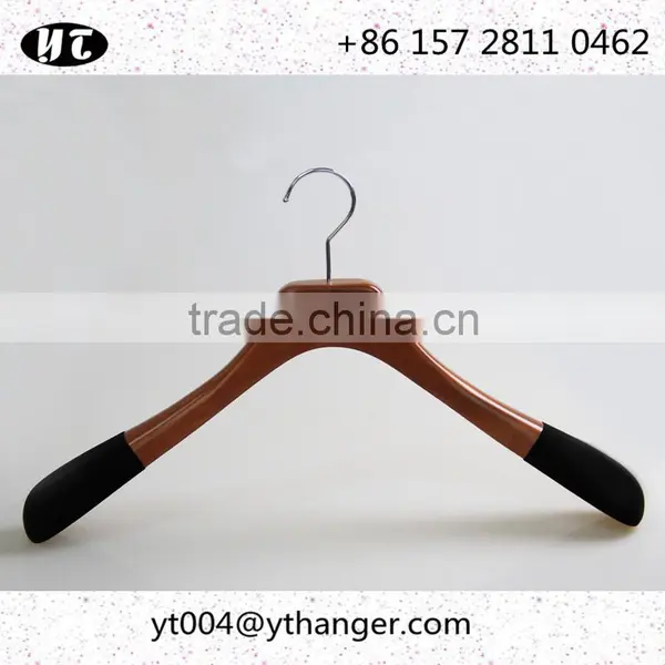 High End Brown Wooden Hanger and Pants Hanger With Anti-slip Velvet photo-2