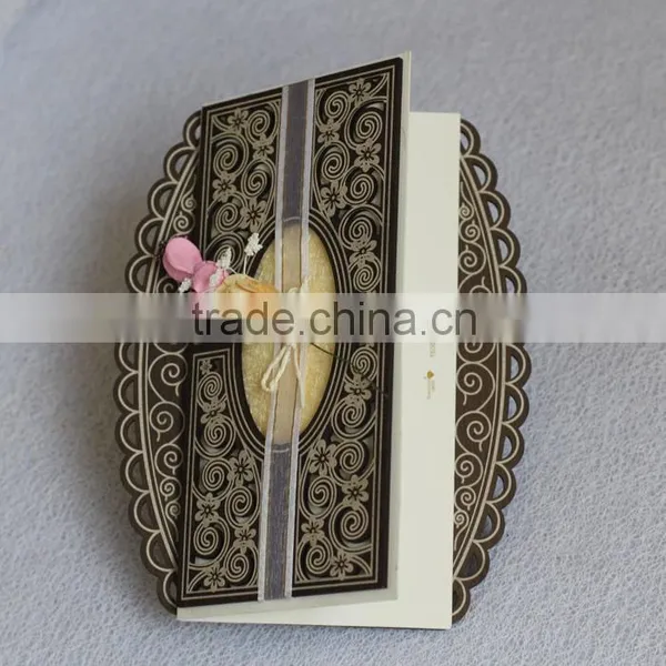 Classical Custom Wooden Laser Cut Wedding Invitation Card in Japanese photo-2