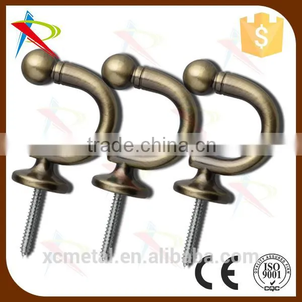 New Fashion Bronze Curtain Tie Back Hooks Half-opened Anti Rust W/ Screws photo-2