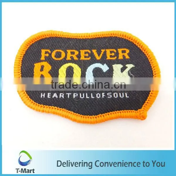 High Quality Embroidery Badge/Sticker/patch Design Woven Label for Clothings, Bags, and Garments