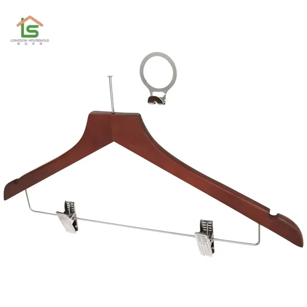 Manufacturer Anti-theft Wooden Coat Hangers Notches Cheaper Price Clothes Custom Hanger photo-4