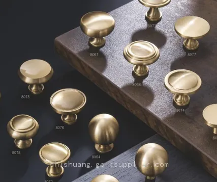 Furniture Hardware Fittings Modern Simple Style Bronze Brass Cabinet Kitchen Wardrobe Drawer Dresser Door Long Pull Handle Knobs