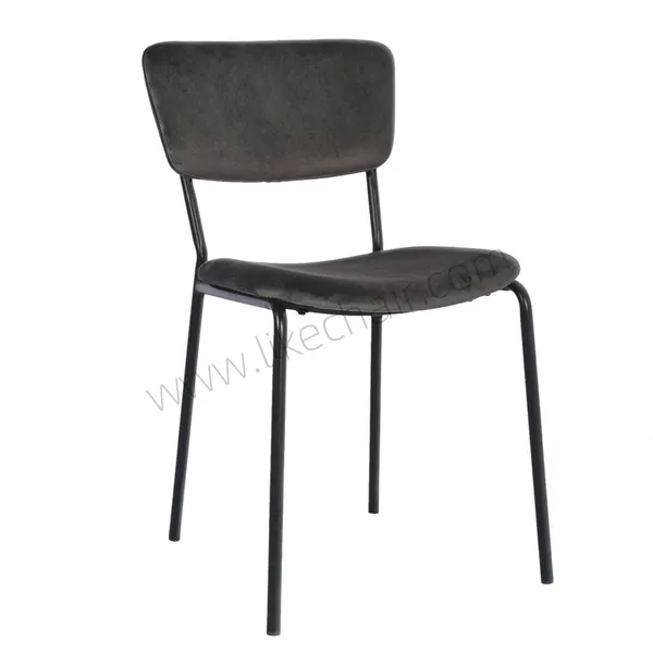Modern Velvet Metal Legs Apartment Entry Dining Chair With Household Backrest for Home Office and Home Bar photo-2