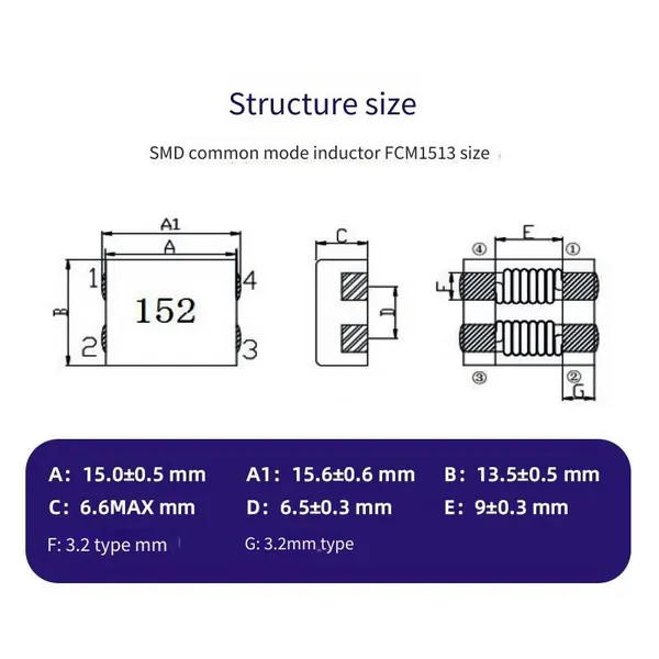 Automotive-grade Smd Fcm1513 Common Mode Inductor, Filtering Common Mode Smd Inductor, Smd Shielded Inductor photo-3