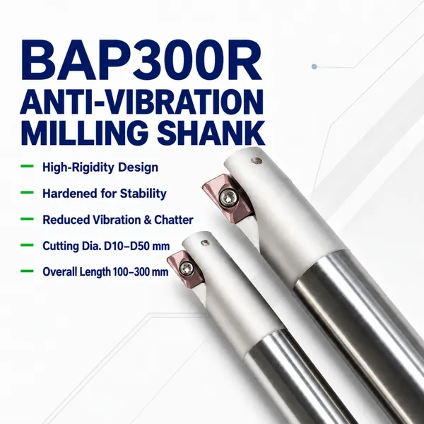 RUIJIE TOOLS BAP300R Anti-Vibration Indexable End Mill with Cylindrical Shank for CNC Shoulder Milling