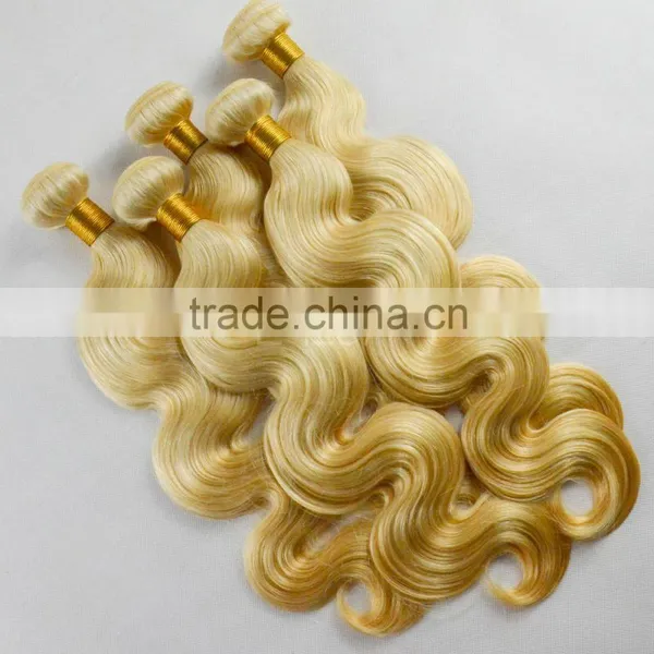 European Sew in Human Hair Extensions Honey Blonde Body Wave Hair Weaving photo-4