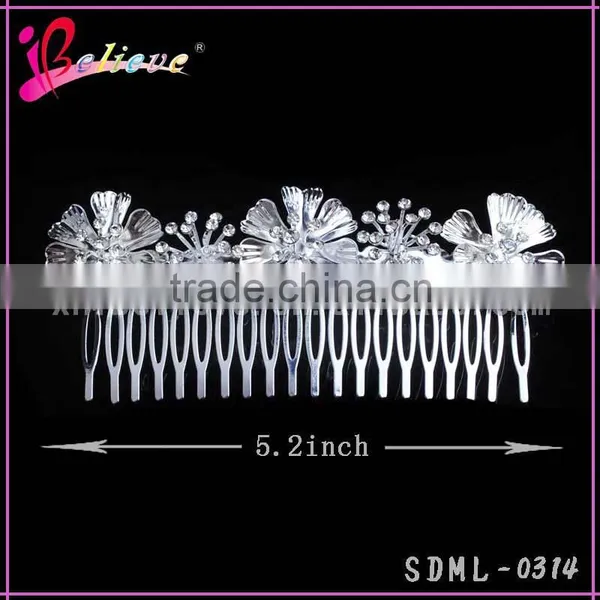 Low MOQ Rhinestone Hair Jewelry Flower Hair Comb Indian Wedding Hair Accessories photo-3