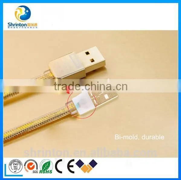 REMAX Gold Two-Sided 2.1A 1.0M USB Data Cable Charger Transmission For Micro photo-6