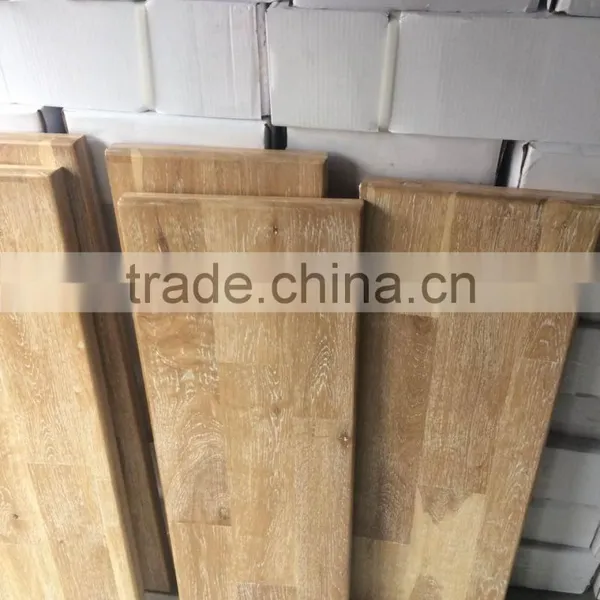 American Oak Solid Wood Stair Tread With White Brushed Surface photo-2
