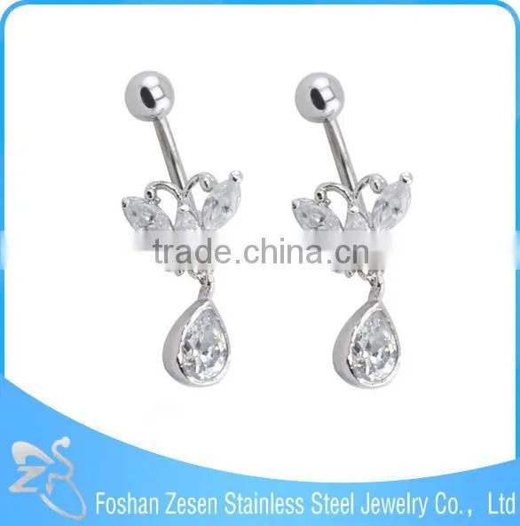 Women Navel Ring Butterflies Belly Button Ring Body Jewelry photo-4