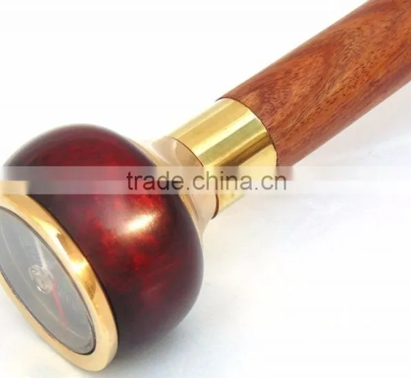 Stylish Wooden Walking Stick/Brown Color Compass Walking Canes/Antique Walking Stick Wk1107 photo-3