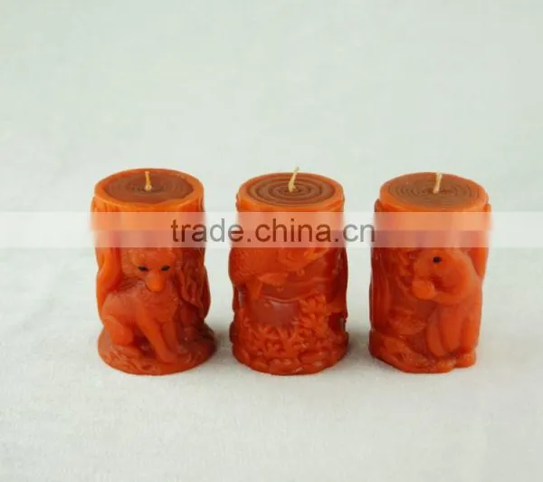 Embossed Pillar Wax Candle for Decoration 6x12.5cm Height photo-4