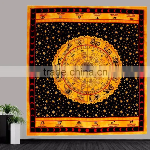 Indian Qwin Hippie Horoscop Ethnic Bedspread Tapestry