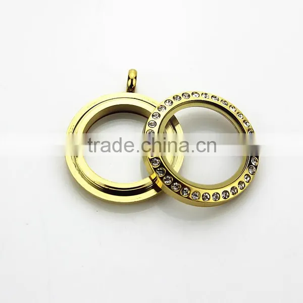 316L Stainless Steel Screw 25mm Rhinestone Floating Charms Lockets photo-6