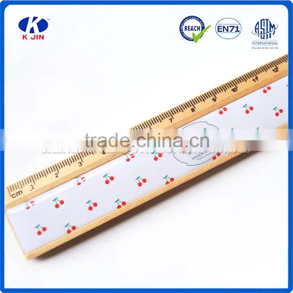 Hot Sale Promotional 15cm Wooden Straight Rulers With Screen OEM LOGO Printed photo-2