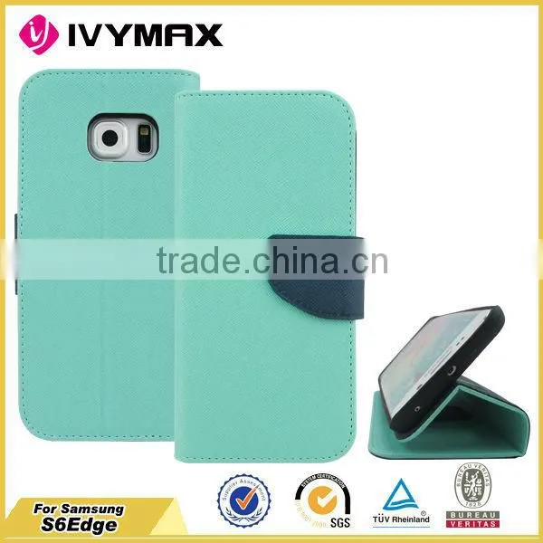 Hot Selling High Quality for Samsung s6 Edge Flip pu Leather Cover Case photo-4