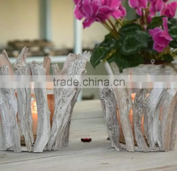 Wooden Candle Holder With Glass photo-4