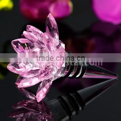 New Design Lotus Shaped Glass Wine Bottle Stopper